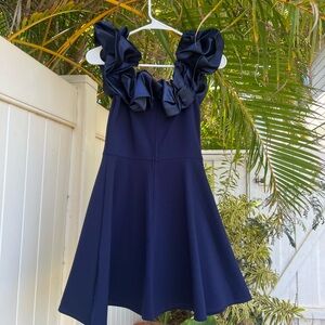 SIZE 5/6 Navy blue off the shoulder dress